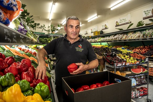 Eddie Alameddine at his Market Fresh fruit shop in Dulwich Hill.