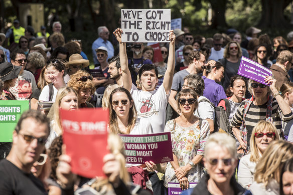 About 1000 people attended a rally in Hyde Park in support of decriminalising abortion.