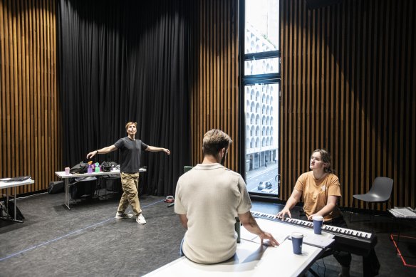 Hayes Theatre Company rehearsing in the City of Sydney’s creative studios on Bathurst Street on Wednesday. It features 30 spaces across five storeys of the Greenland Centre and includes rehearsal spaces, recording and editing suites, visual art studios, workshop and screening rooms. 