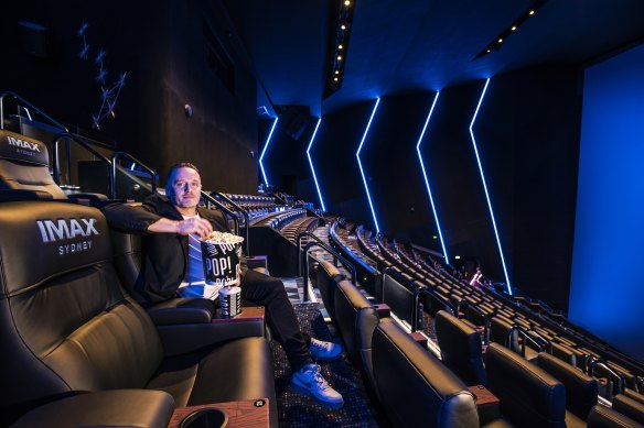 Luke Mackey, Event Cinemas’ director of  entertainment for Australia, at the new IMAX cinema in Darling Harbour.