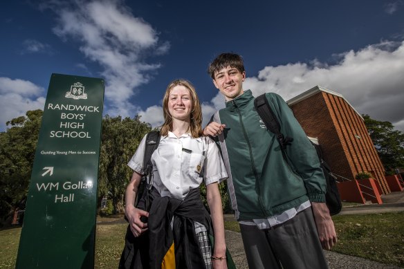 Siblings Noah and Lara Klikauer, who are enrolled in year 7 and 9 at the Randwick schools, are pleased they will soon be combined.
