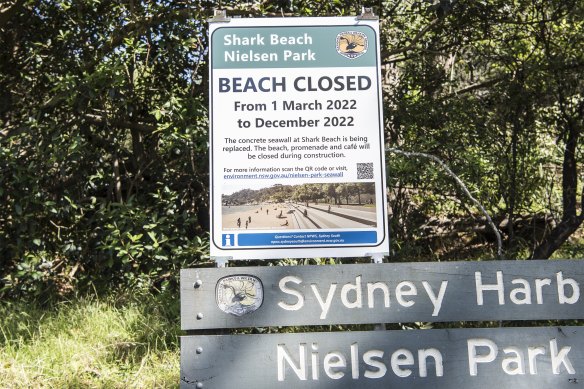 Nielsen Park beach will shut over winter for renovations of the stone wall.