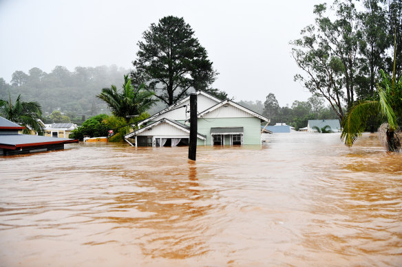 Flooding devastates Lismore in February 2022.