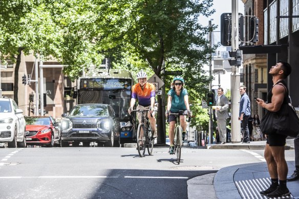 David Thomson and Sarah Gillis, of Bike North, said missing links in Sydney’s bike lanes caused major problems for cyclists.