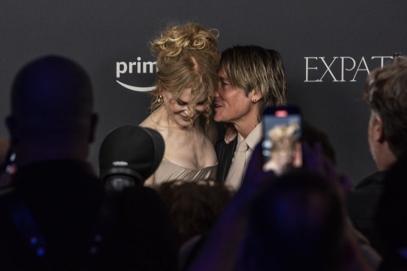 Nicole Kidman and husband Keith Urban at the Sydney premiere of Expats in December.
