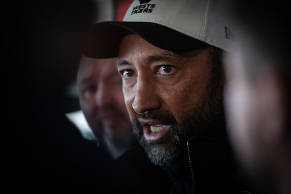 Tigers coach Benji Marshall addressed the media on Wednesday.