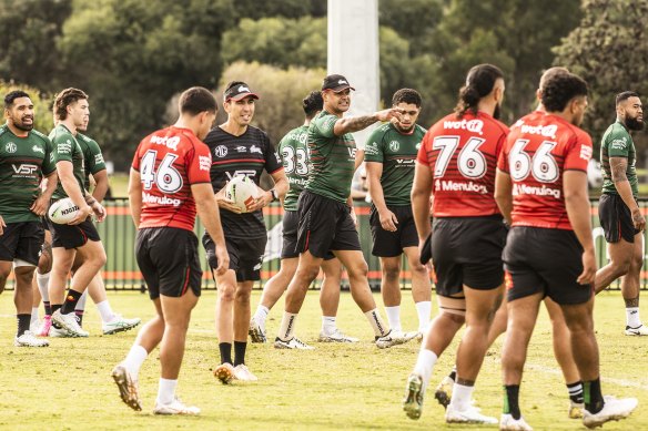 Latrell Mitchell at training on Tuesday.