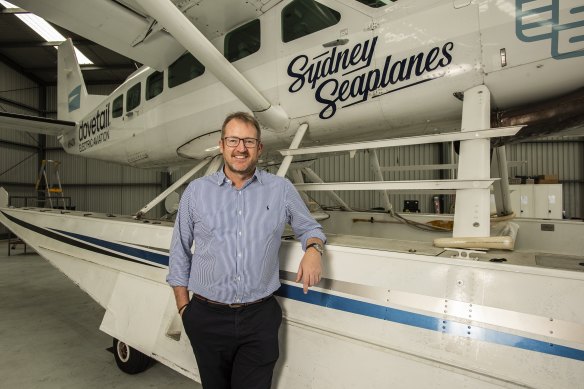 Sydney Seaplanes’ Aaron Shaw  says the company aims to get an electric plane in the sky by 2025. 