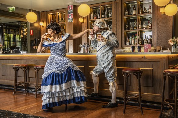 Performers  Eliane Morel and Murray Dahm in Opera in the Pub about to resume at the newly refurbished Harold Park Hotel after a 10 year hiatus.