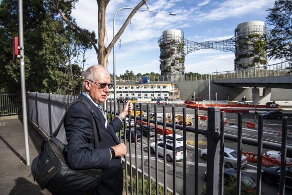 Transport for NSW executive Howard Collins at the Rozelle site on Tuesday.