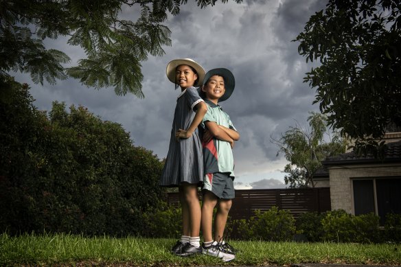 The De Leon family enrolled their two younger children, Lillian and Lorenzo, in an independent school in Sydney’s north-west partly because it offered pre-school through to year 12.
