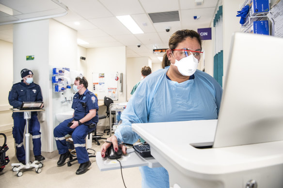 Staff at St Vincent’s Hospital emergency department in Darlinghurst.