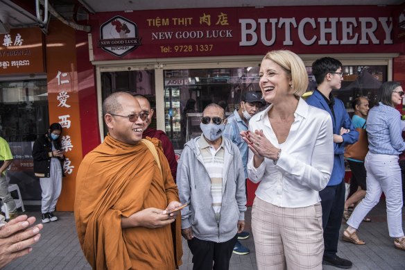 Kristina Keneally campaigning in Fowler.