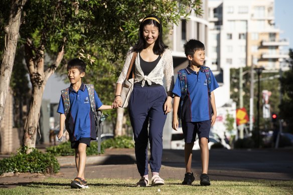 Ashfield Public School parent Grace Huong, who has two sons, Leon and August, in kindergarten and year 3, said she would send them both to a co-ed high school. 