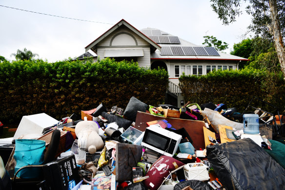 Water levels dropped to reveal the massive clean-up needed after severe flooding in Lismore.