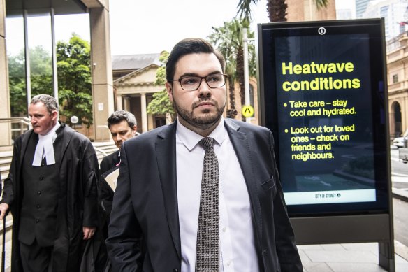 Bruce Lehrmann outside the Federal Court in Sydney on Thursday.