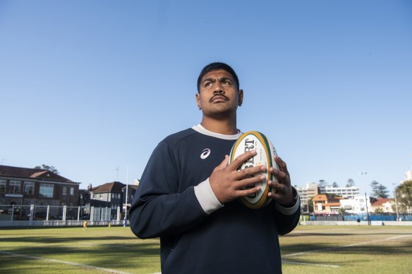 Wallabies player Will Skelton at training at Manly Oval.