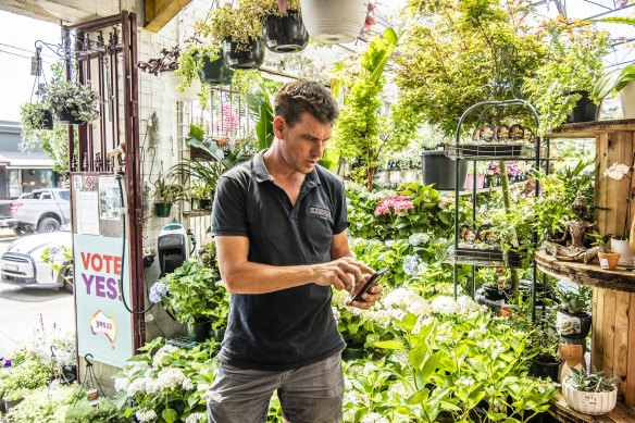 John Tindall from the Annandale Garden Centre was affected by the outage 
