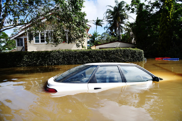 A submersed vehicle.