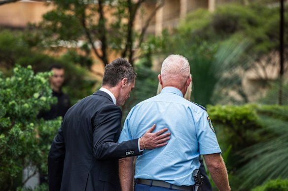 Premier Chris Minns with Police Commissioner Mal Lanyon in February.