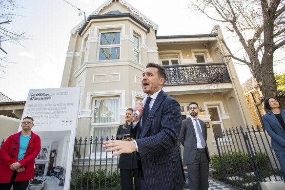 The Stanmore auction drew a crowd from bidders, neighbours and onlookers.