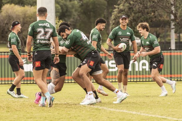 Latrell Mitchell at training on Tuesday.