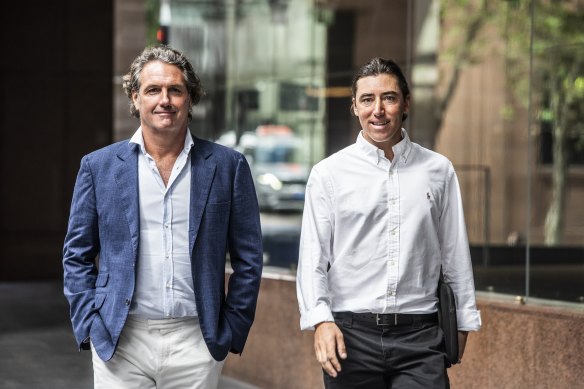 Ben May and Rob Domjen met Premier Chris Minns at the government’s Martin Place offices last month.