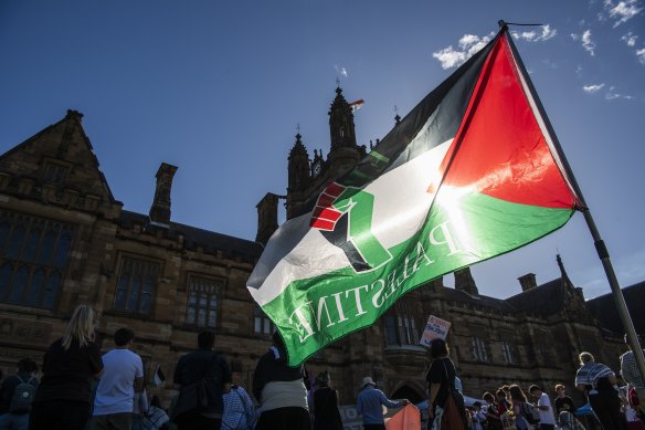 The pro-Palestine encampment at the University of Sydney.  