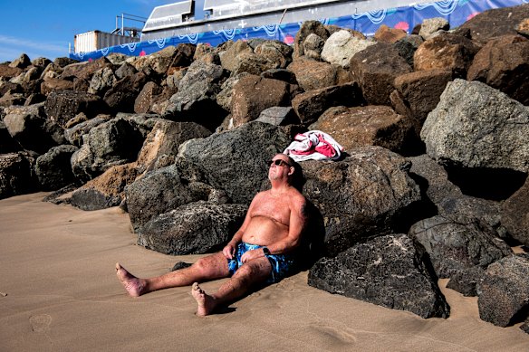 Soaking up the sunshine in Wollongong on a warm autumn day on April 8.