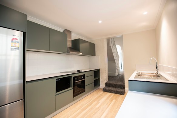 Inside a terrace that has been refurbished for student accommodation next year.