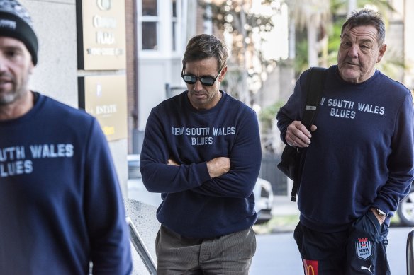 Andrew Johns arrives at Coogee for the start of Blues camp on Tuesday.