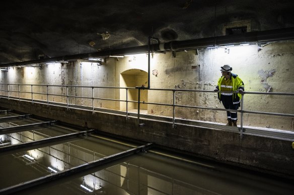 Primary sedimentation tanks at Bondi Waste Water Treatment Plant.