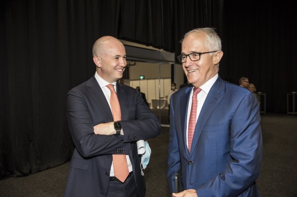 Kean in 2021, while NSW energy and environment minister, with former PM Malcolm Turnbull.