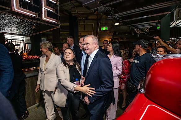 Anthony Albanese at Paddy’s Markets in Sydney on Wednesday.