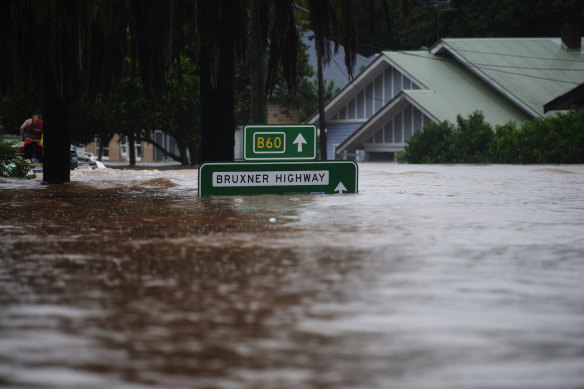 The highway has turned into a river.