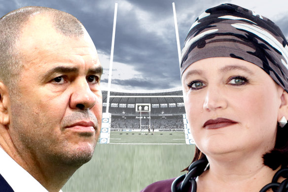 Raelene Castle and Michael Cheika.