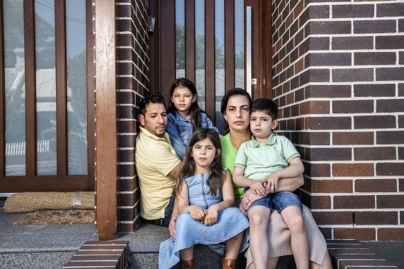 Charys Caldarella, Shane Rizkallah with their children Cataleya, 9, Anja, 7, and Sebastian, 6.