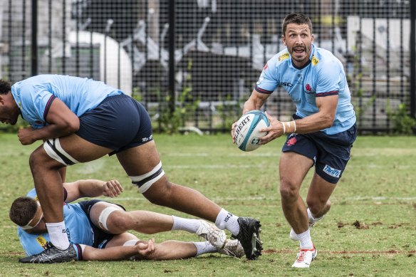Jake Gordon at Waratahs training at Daceyville, before a trial against the Reds in Roma.