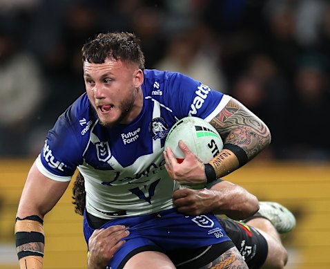 Going anywhere? Bulldogs centre Bronson Xerri.