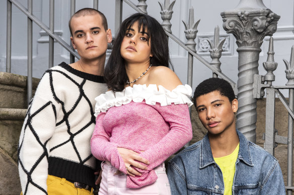 Heartbreak High’s new generation: Will McDonald, Ayesha Madon and James Majoos.