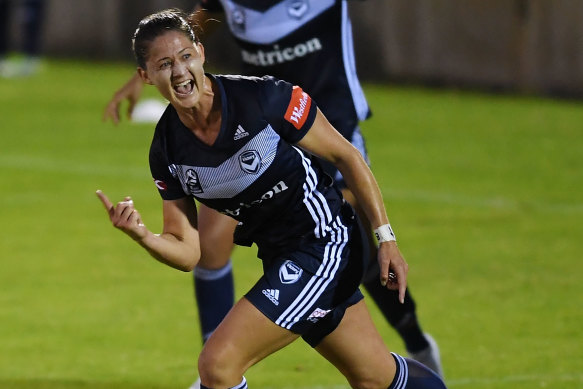 Laura Brock made her return for Melbourne Victory after almost a year on Saturday.