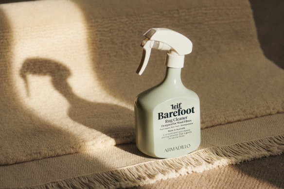 Barefoot Rug Cleaner is a collaboration between natural fibre-rug trailblazers Armadillo and skincare brand Leif.