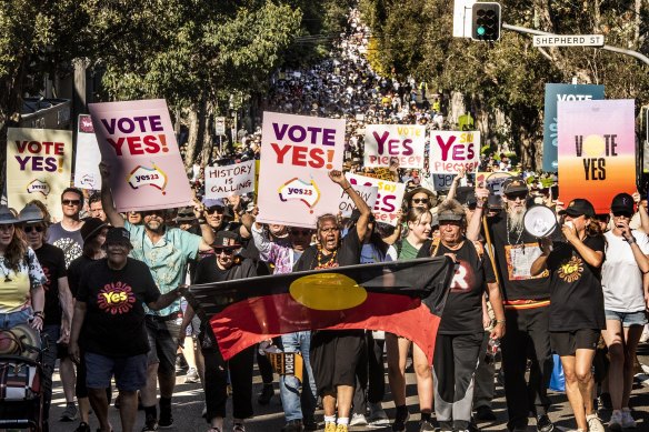 The Walk for Yes in Sydney on Sunday.