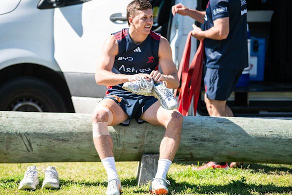 Hugo Savala at Roosters training on Monday.