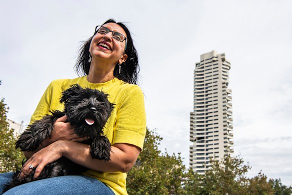 Jo Cooper, pictured this month with her new puppy Loki. 