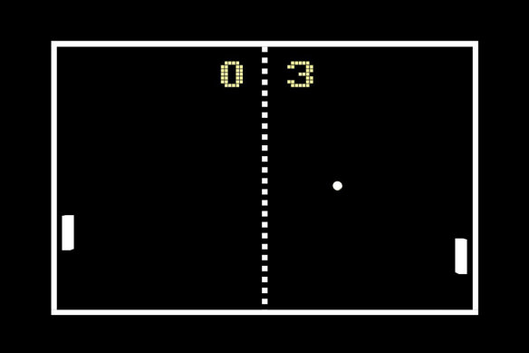 Pong, one of the first video games ever coded.