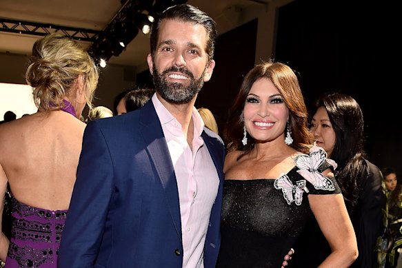 Donald Trump jnr and his girlfriend and Trump fundraising official Kimberly Guilfoyle last year.