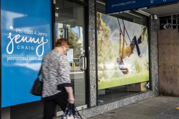 Jenny Craig’s Australian stores will be liquidated.