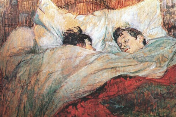 La cama, del impresionista francés Toulouse Lautrec.  