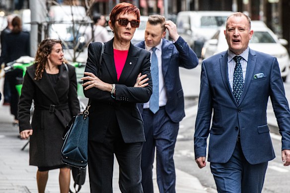 Gail Connolly arrives at the ICAC on Monday for the 22nd day of hearings.